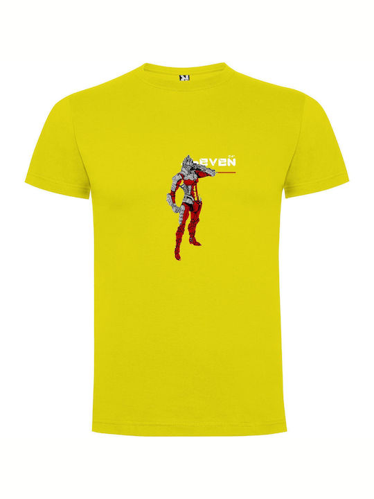 Hyper Realistic Mech Warrior T-shirt Yellow Cotton