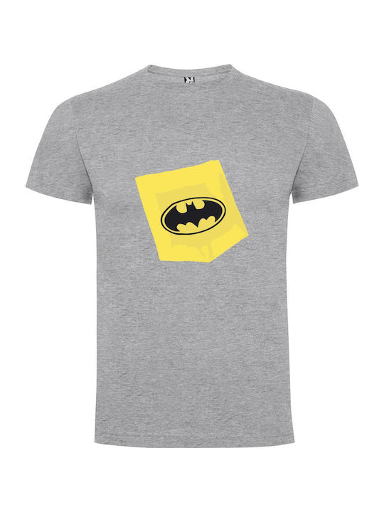 Iconic Batman Logo: Detail+ T-shirt Batman Γκρι Βαμβακερό