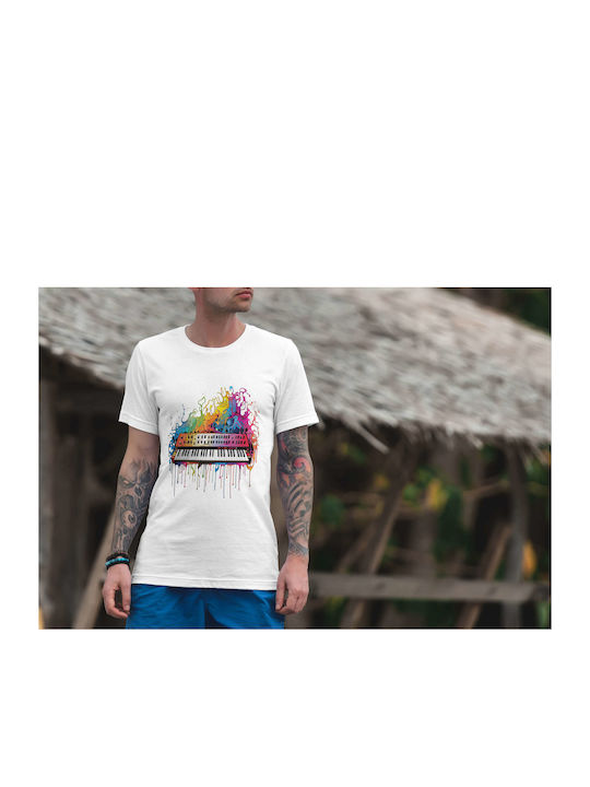 Colorful Synthesizer Explosion T-shirt White Cotton