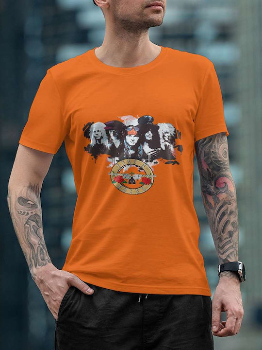 Small T-shirt Guns N' Roses Πορτοκαλί Βαμβακερό