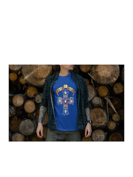 Cross Artwork T-shirt Guns N' Roses Blau Baumwolle