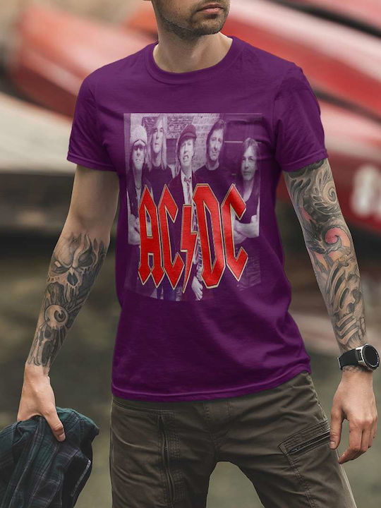 T-shirt AC/DC Purple Cotton