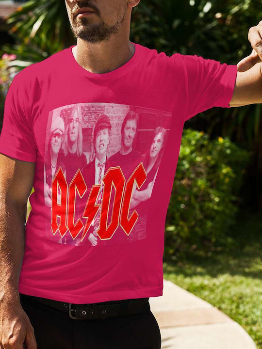 T-shirt AC/DC Φούξια Βαμβακερό