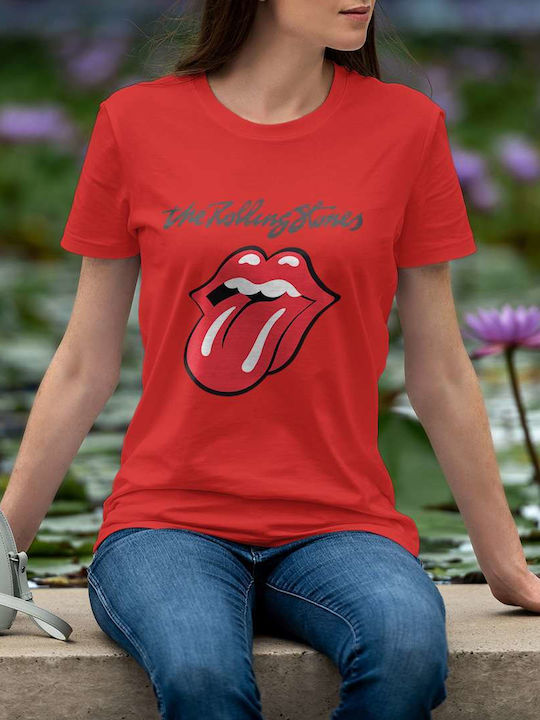 T-shirt Rolling Stones Κόκκινο Βαμβακερό