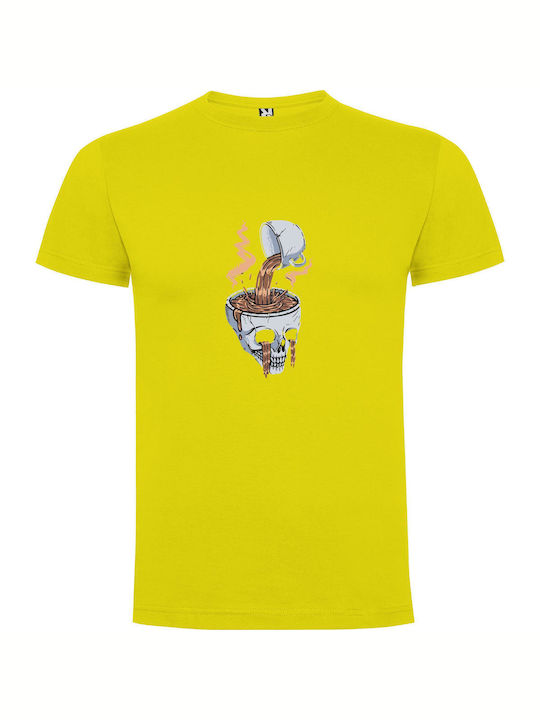 Dark Brew Awakening T-shirt Yellow Cotton