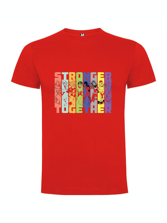 United Strength: Marvel Tribute T-shirt Red Cotton