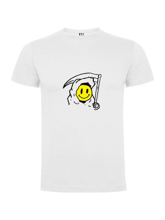 Festive Smiley Flagholder T-shirt White Cotton