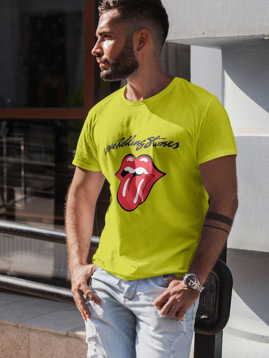 Small T-shirt Rolling Stones Κίτρινο Βαμβακερό