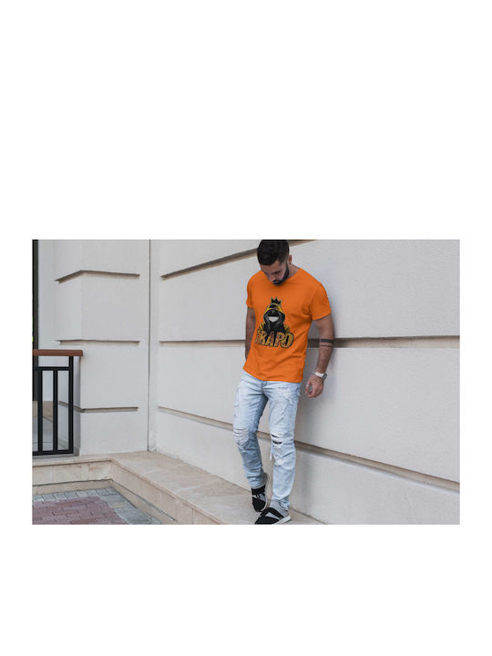 Mystery Character With Crown T-shirt Orange Cotton