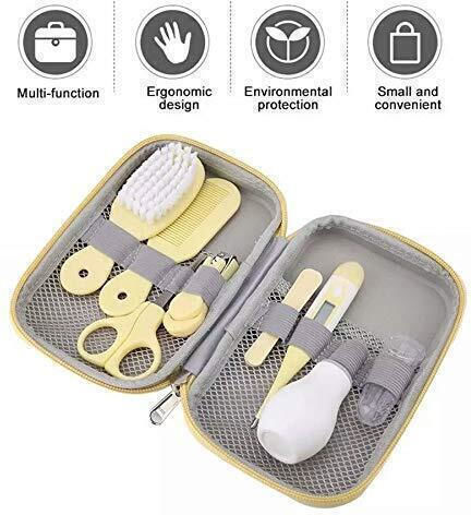 Set 8-în-1 Accesorii Îngrijire Copii Termometru Digital Medilogic Perie Nou-născuți Foarfece Speciale Copii Galben