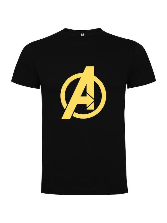 Avengers Black Logo Collection T-shirt Black Cotton