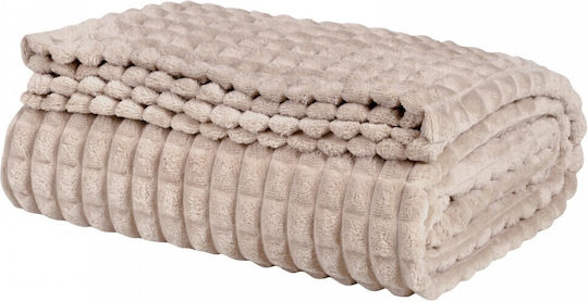 Das Home 1357 Κουβέρτα Fleece Υπέρδιπλη 220x240εκ. Taupe