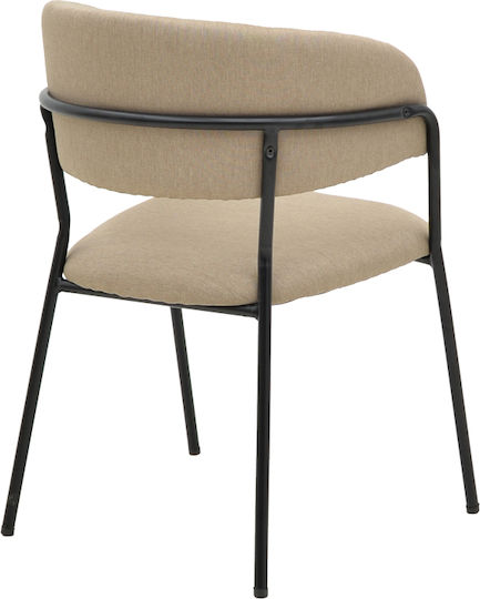 Καρέκλα Τραπεζαρίας Morel 55x55x76εκ. Μπεζ, Μαύρο Καρέκλα Τραπεζαρίας Morel 55x55x76εκ. Μπεζ, Μαύρο