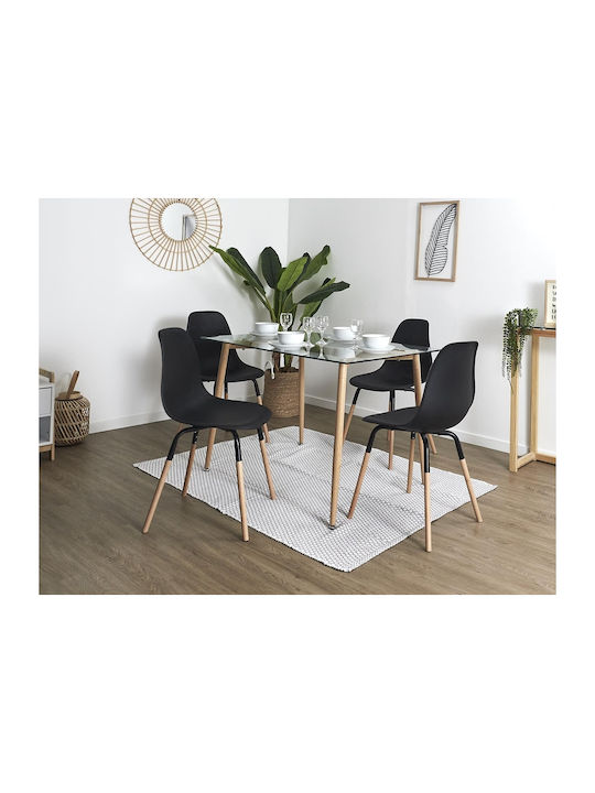 Dining Room Polypropylene Chair Black 55x45.9x81.9cm