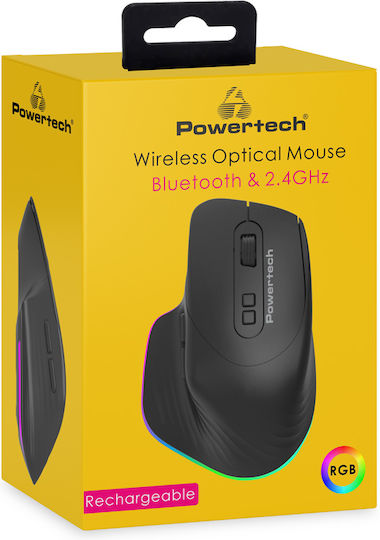 Powertech PT-1253 Ασύρματο Gaming Ποντίκι Μαύρο
