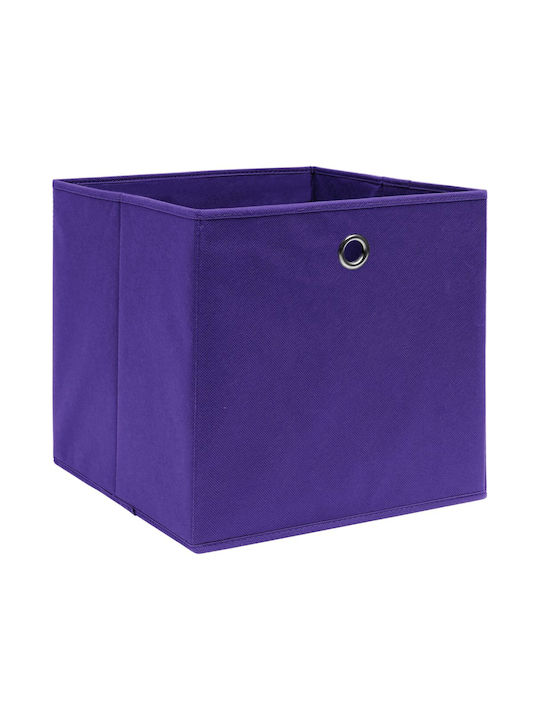 vidaXL Tesatura Cutie de Depozitare Violet 32x32x32cm 10buc