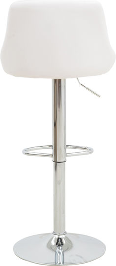 Stool Bar Boronez with Back & Adjustable Height White 47x49x112cm