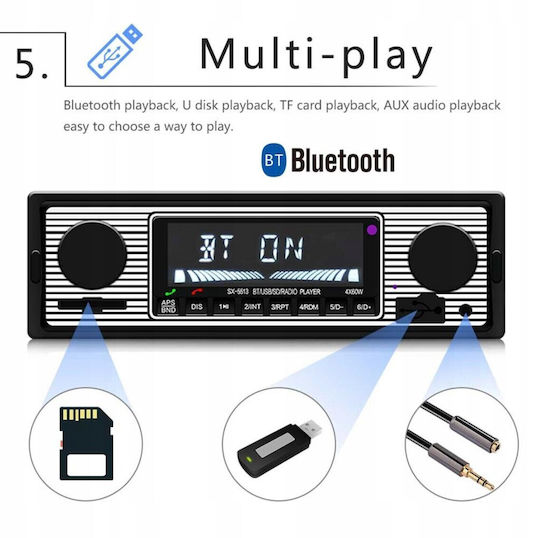 Carmedia Ραδιόφωνο Αυτοκινήτου 1 DIN (Bluetooth/USB)