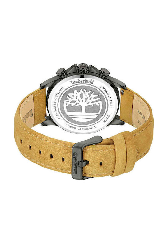 Timberland Bernardston Men's Watch 45mm Chronograph Battery with Brown Leather Strap