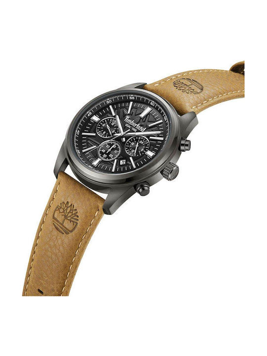 Timberland Northbridge Men's Watch 45mm Chronograph Battery with Brown Leather Strap
