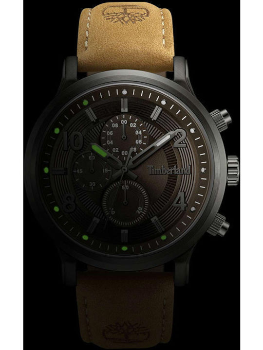Timberland Driscoll Men's Watch 46mm Chronograph Battery with Brown Leather Strap