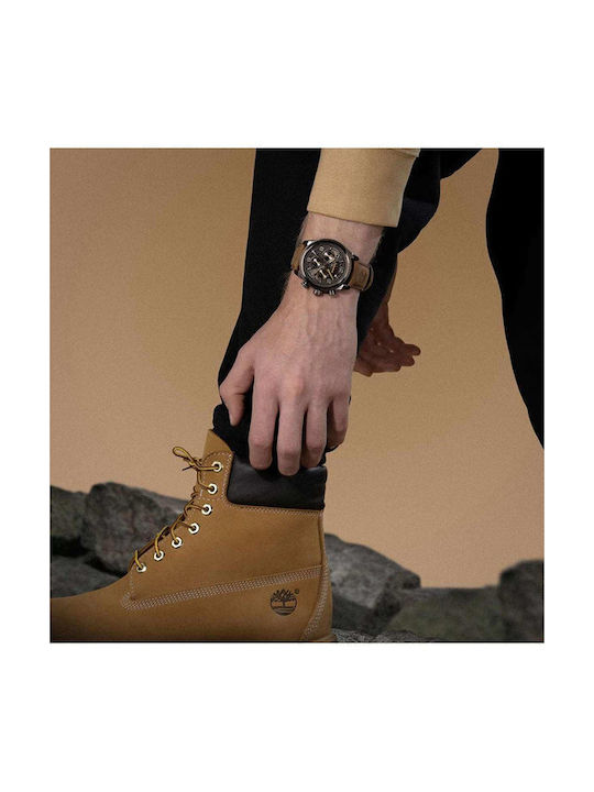 Timberland Henniker Ii Uhr Batterie mit Braun Lederarmband