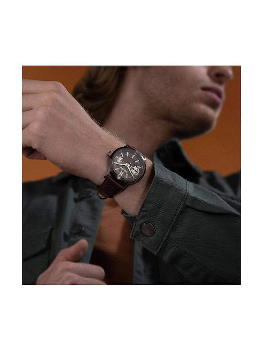 Timberland Trumbull Watch Battery with Brown Leather Strap