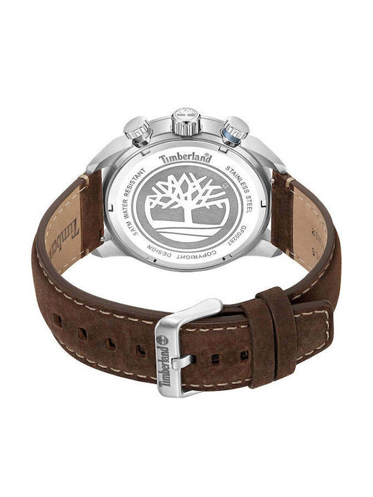 Timberland Henniker Ii Ανδρικό Ρολόι 46mm Χρονογράφος Μπαταρίας με Καφέ Δερμάτινο Λουράκι