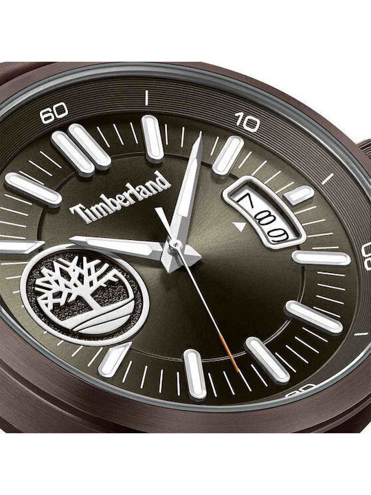 Timberland Trumbull Ανδρικό Ρολόι 45mm Μπαταρίας με Καφέ Δερμάτινο Λουράκι
