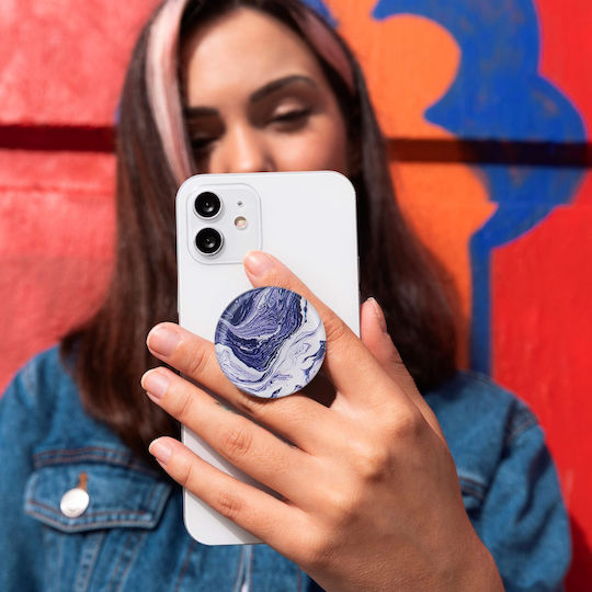 Sonique Pop Socket for Mobile Phone Marble Dark Purple