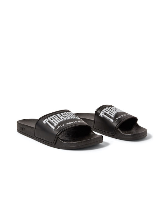 HUF Thrasher Frauen Flip Flops in Schwarz Farbe