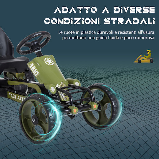 Go Kart Μονοθέσιο με Πετάλι Πράσινο για 3+ Ετών