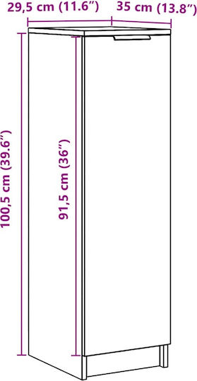 Дървен Обувна рафт 29.5x35x100.5см