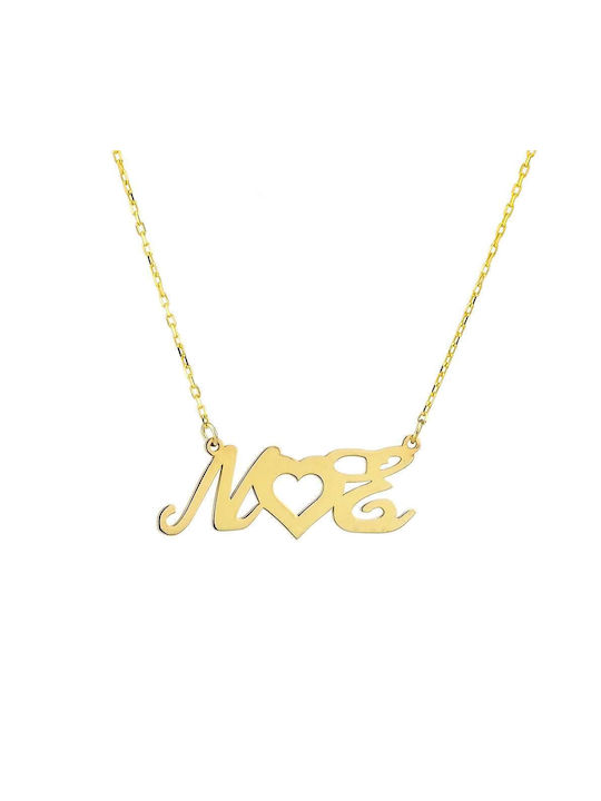 Goldsmith Necklace Monogram from Pink Gold Plated Silver