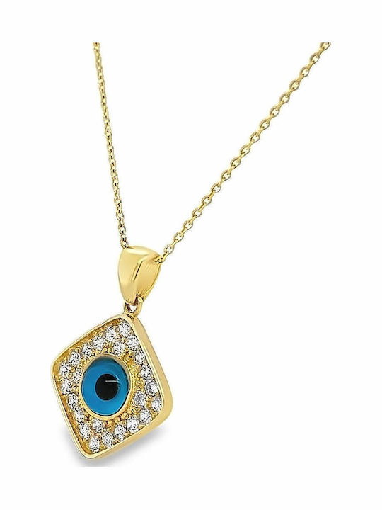 Xryseio Charm Ματάκι από Χρυσό 14Κ με Ζιργκόν