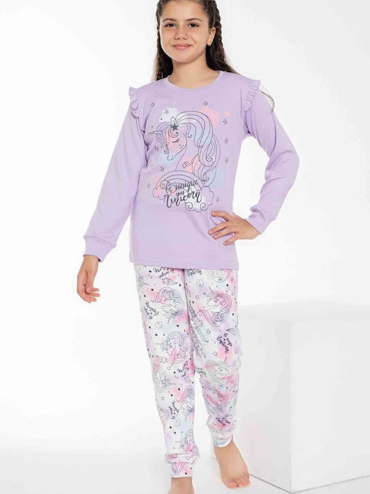 Esthisis Kids Pyjamas Winter Cotton Lila