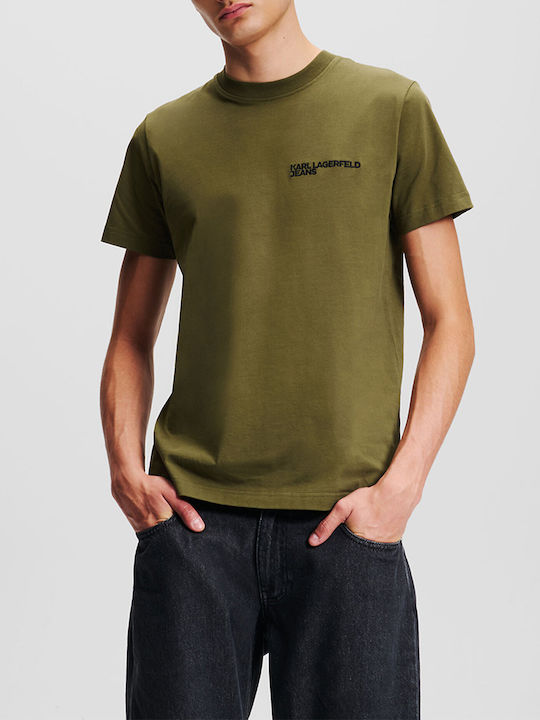 Karl Lagerfeld Herren T-Shirt Kurzarm Olive