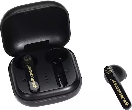 Nubi T9 Angry Bear Earbud Bluetooth Handsfree Ακουστικά με Θήκη Φόρτισης Μαύρα