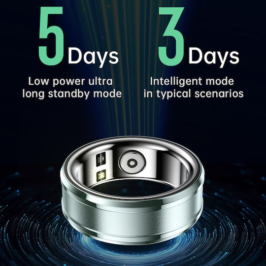 Techsuit R3 Smart Ring 19.8mm mit Pulsmesser Silber