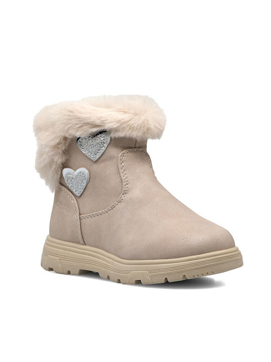 Conguitos Kids PU Leather Boots Beige