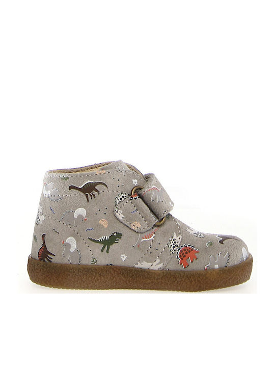 Ghete Copii din Suede cu Velcro Maro