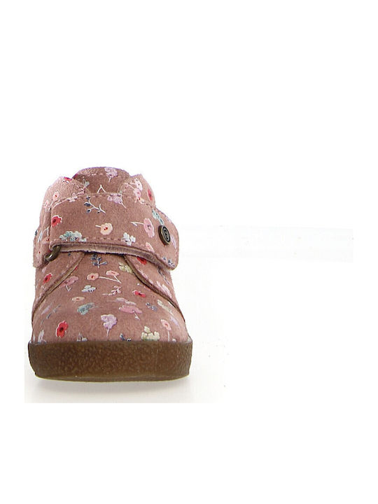Suede Kinderstiefeletten mit Klettverschluss Rosa