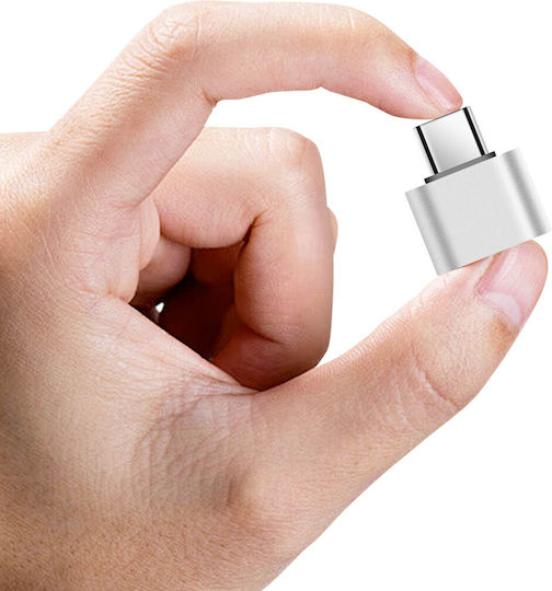 Avizar Charger Adapter USB-C USB-C Male to USB 2.0 Female Speed 480 Mbps Silver