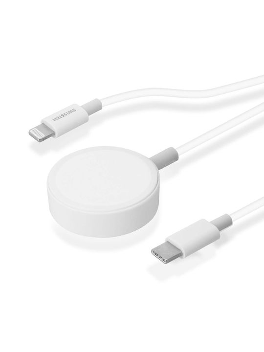 Apple Watch iPhone iPad Power Delivery USB-C Cable Swissten 1.2m White
