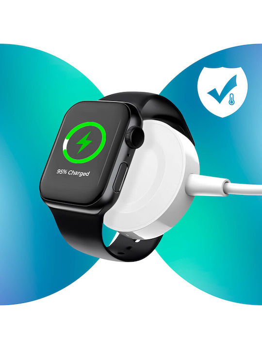 Cablu de Încărcare Apple Watch Eficient și Sigur Lungime 1m Alb