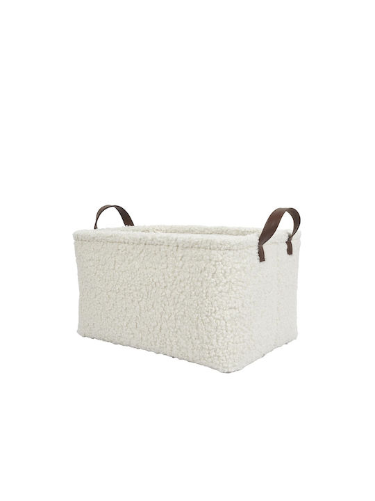 The Home Deco Factory Set of Decorative Baskets Plastic with Handles White 20cm 3pcs