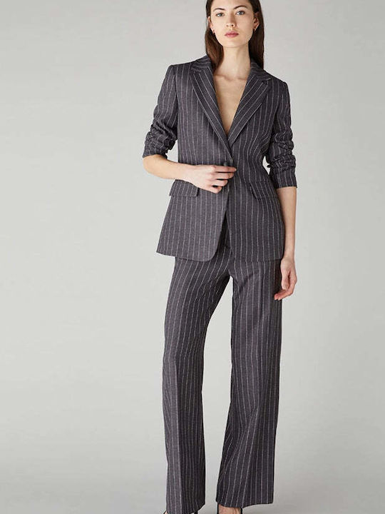 Marella Women's Dark Grey Suit in Regular Fit