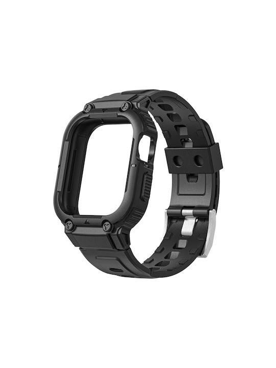 Apple Watch Armband 41mm 40mm 38mm Silikon Stoßfeste Hülle Schwarz