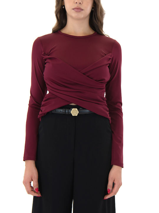 Twenty 29 Blouse Women Twenty-29 pentru Femei Bluză Mânecă lungă Burgundy