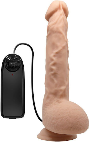 Dildo Vibrator Debra Jason 9"8" Tpr Material Remote Control Realistic Dildo with Scrotum & Suction Cup Flesh 25cm